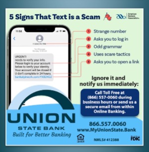 Example of a messaging block that can be displayed within either online or mobile banking.